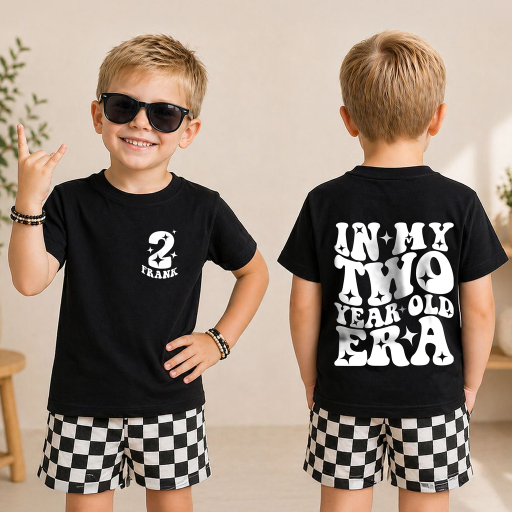 Personalized Cool Kid 2nd Birthday Shirt Boy, Custom Name — product view 3