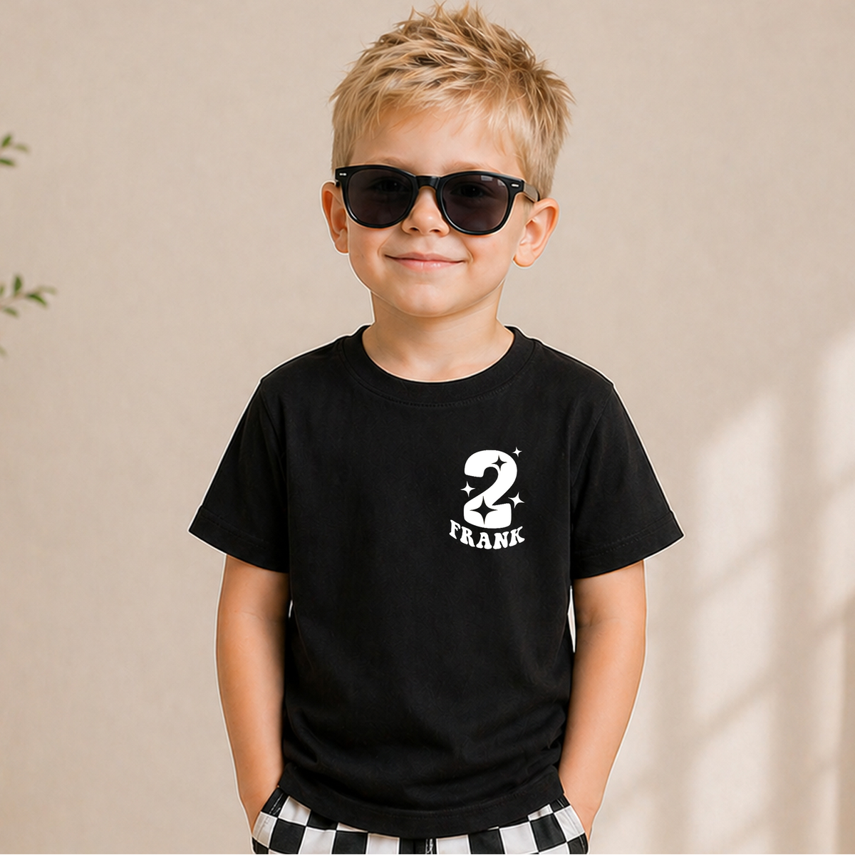 Personalized Cool Kid 2nd Birthday Shirt Boy, Custom Name — product view 5
