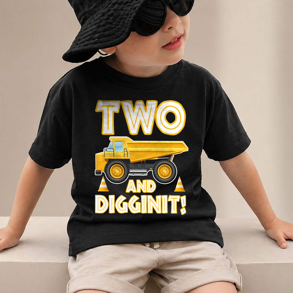 Custom Two and Digging It 2nd Birthday Shirt for Boys — product view 2