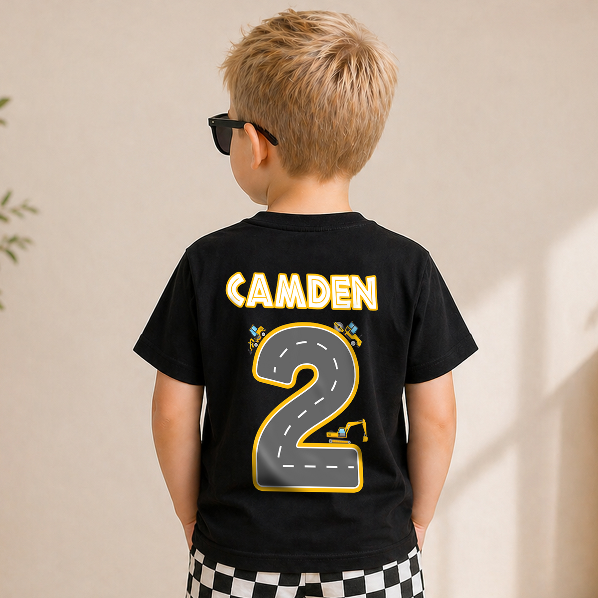 Custom Two and Digging It 2nd Birthday Shirt for Boys — product view 6