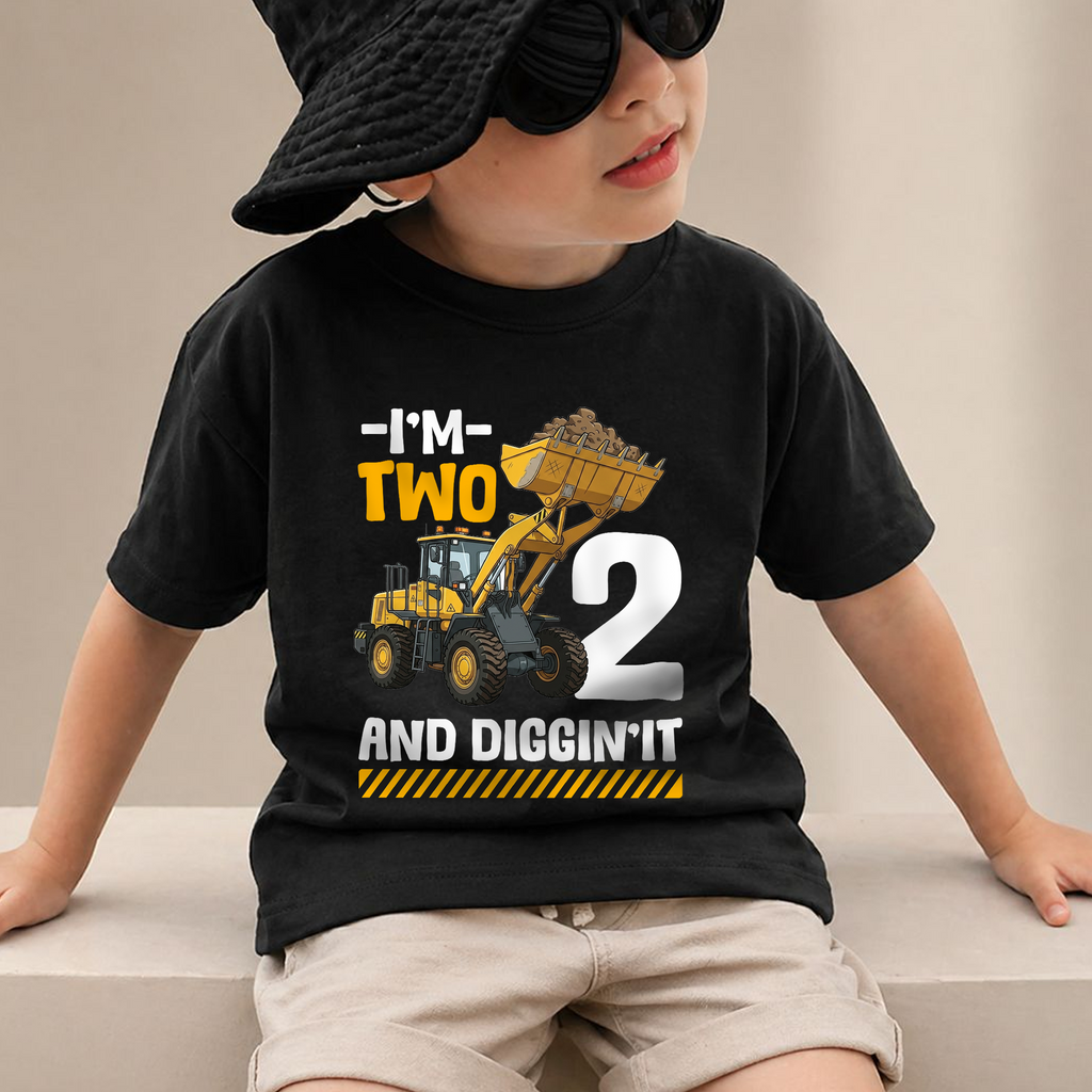 Boys Personalized I'm 2 and Digging It 2nd Birthday Shirt — product view 2