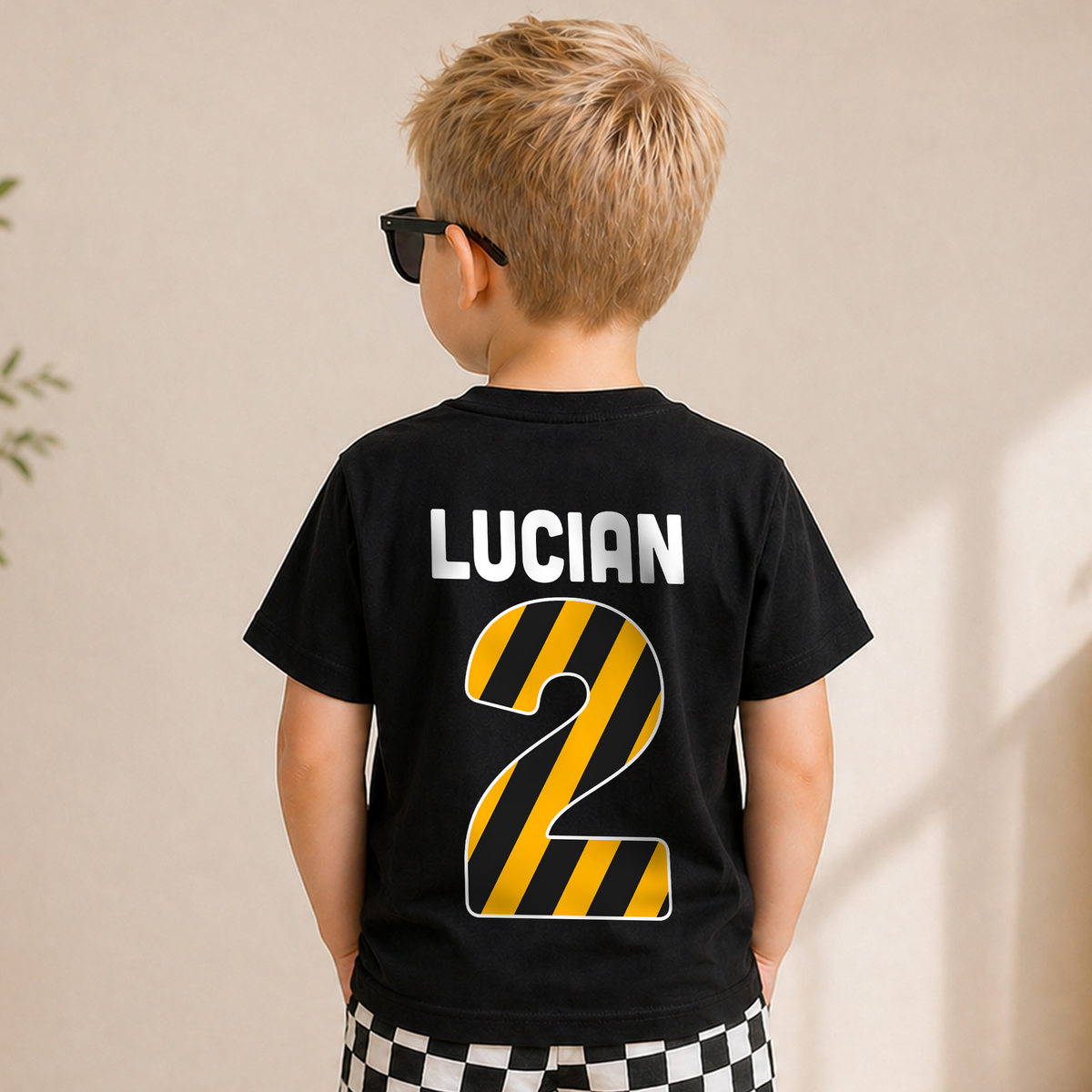 Custom Construction 2nd Birthday Shirt Boy, Digging It — product view 6