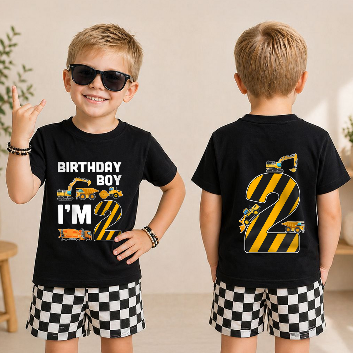 Personalized I'm 2 and Digging It Birthday Shirt for Boys — product view 3