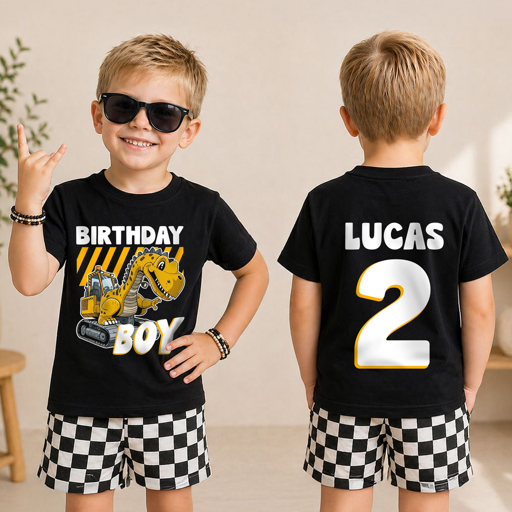 Custom Name I'm 2 and Digging It Birthday Shirt for Boys — product view 3