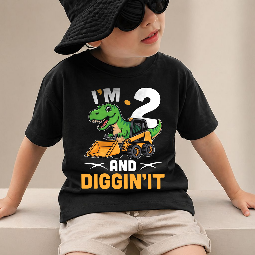 Custom I'm 2 and Digging It Birthday Shirt for Boys — product view 2