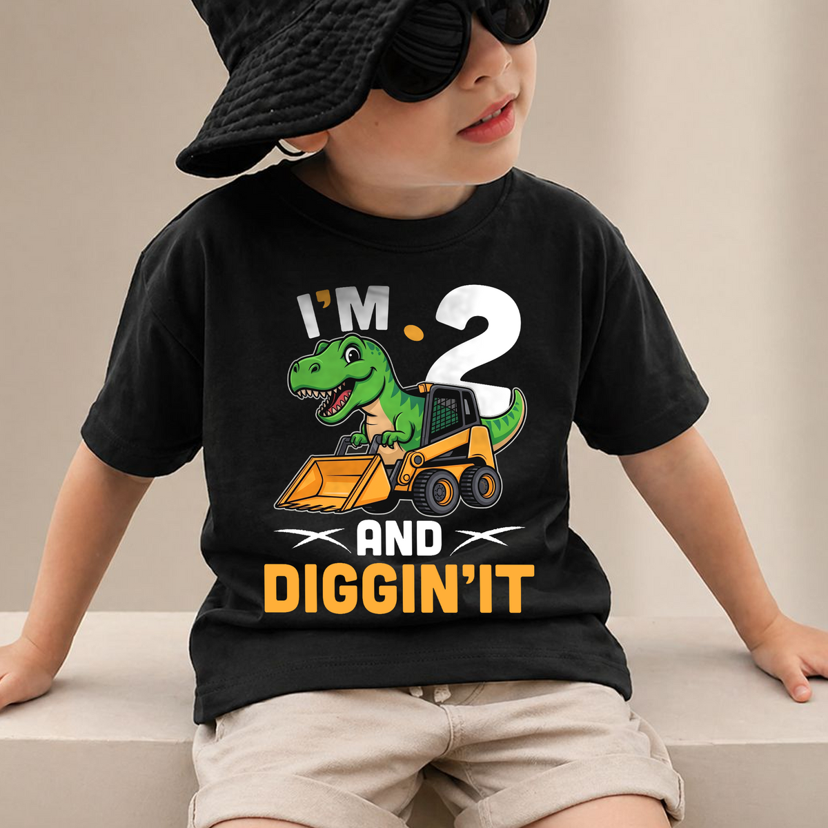 Custom I'm 2 and Digging It Birthday Shirt for Boys — product view 2