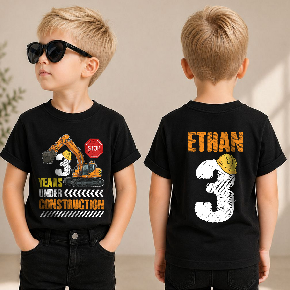 Boys Custom I'm 2 and Digging It Birthday Shirt for Boys — product view 1