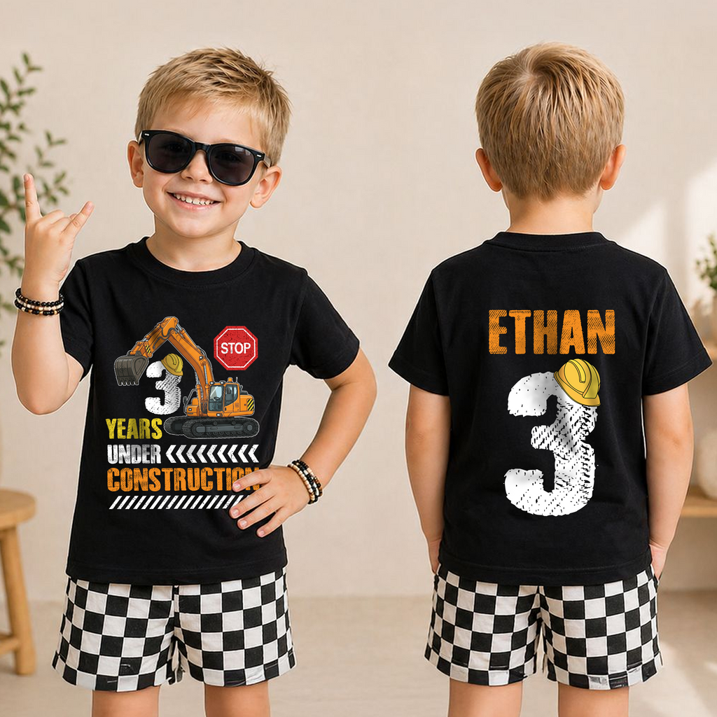 Boys Custom I'm 2 and Digging It Birthday Shirt for Boys — product view 3