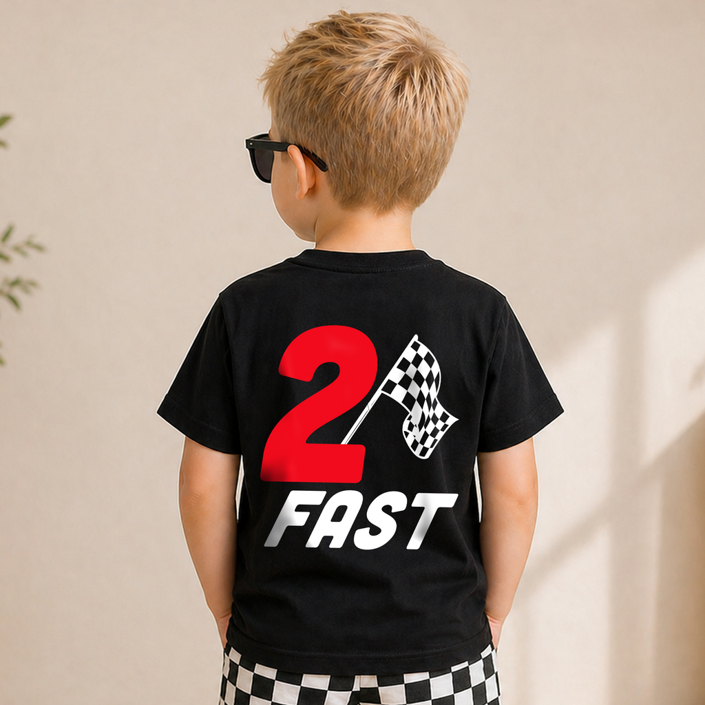 Personalized 2 Fast 2nd Birthday Shirt for Boys, Custom Name — product view 6