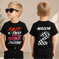 Boys Custom Fast Two 2nd Birthday Shirt for Boys — product view 1