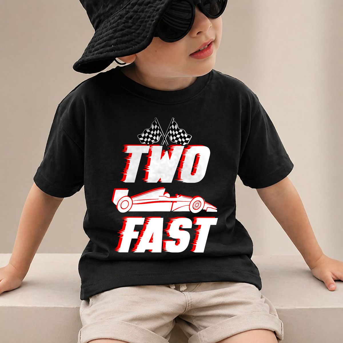 Toddler Personalized TWO FAST 2nd Birthday Shirt for Boys — product view 2