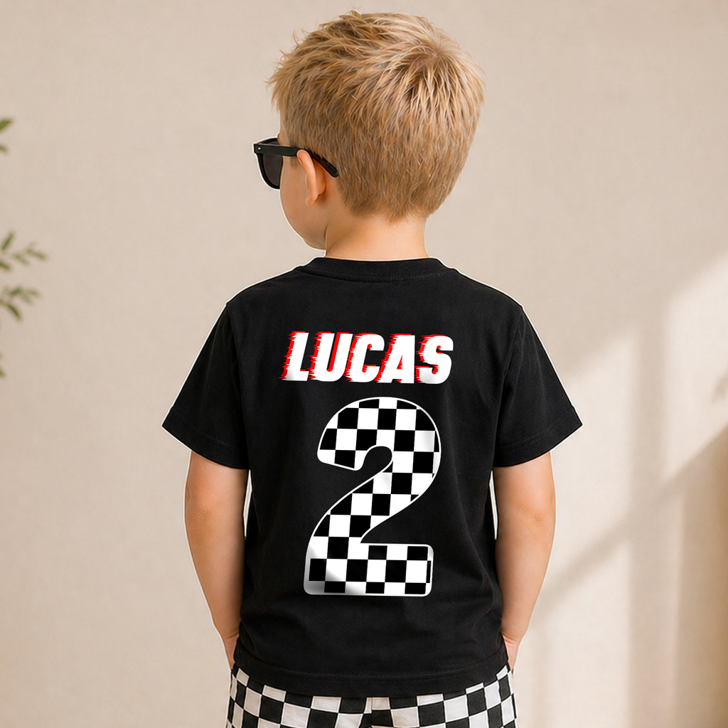 Toddler Personalized TWO FAST 2nd Birthday Shirt for Boys — product view 6