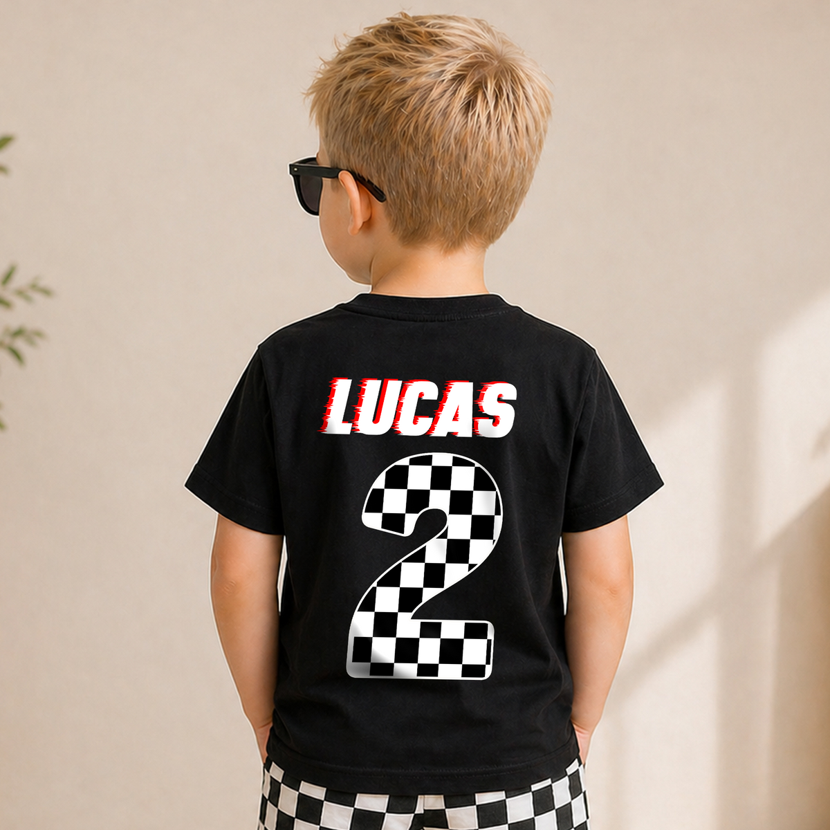 Toddler Personalized TWO FAST 2nd Birthday Shirt for Boys — product view 6