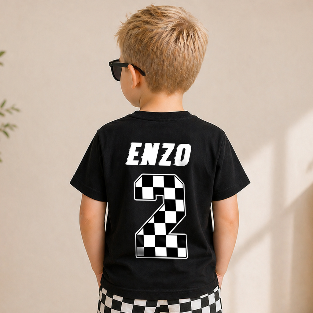 Boys Personalized Fast Two 2nd Birthday Shirt for Boys — product view 6