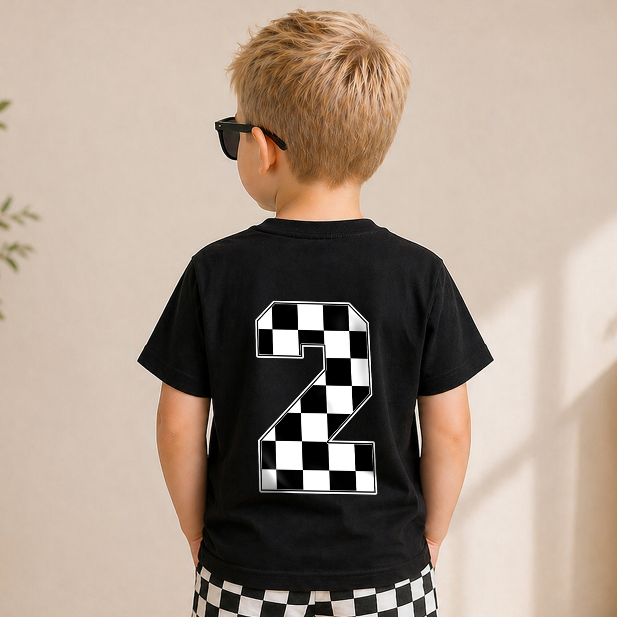 Personalized Racing 2nd Birthday Shirt Boy, TWO FAST — product view 6