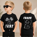 Custom Name Racing 2nd Birthday Shirt Boy, 2 Fast — product view 1
