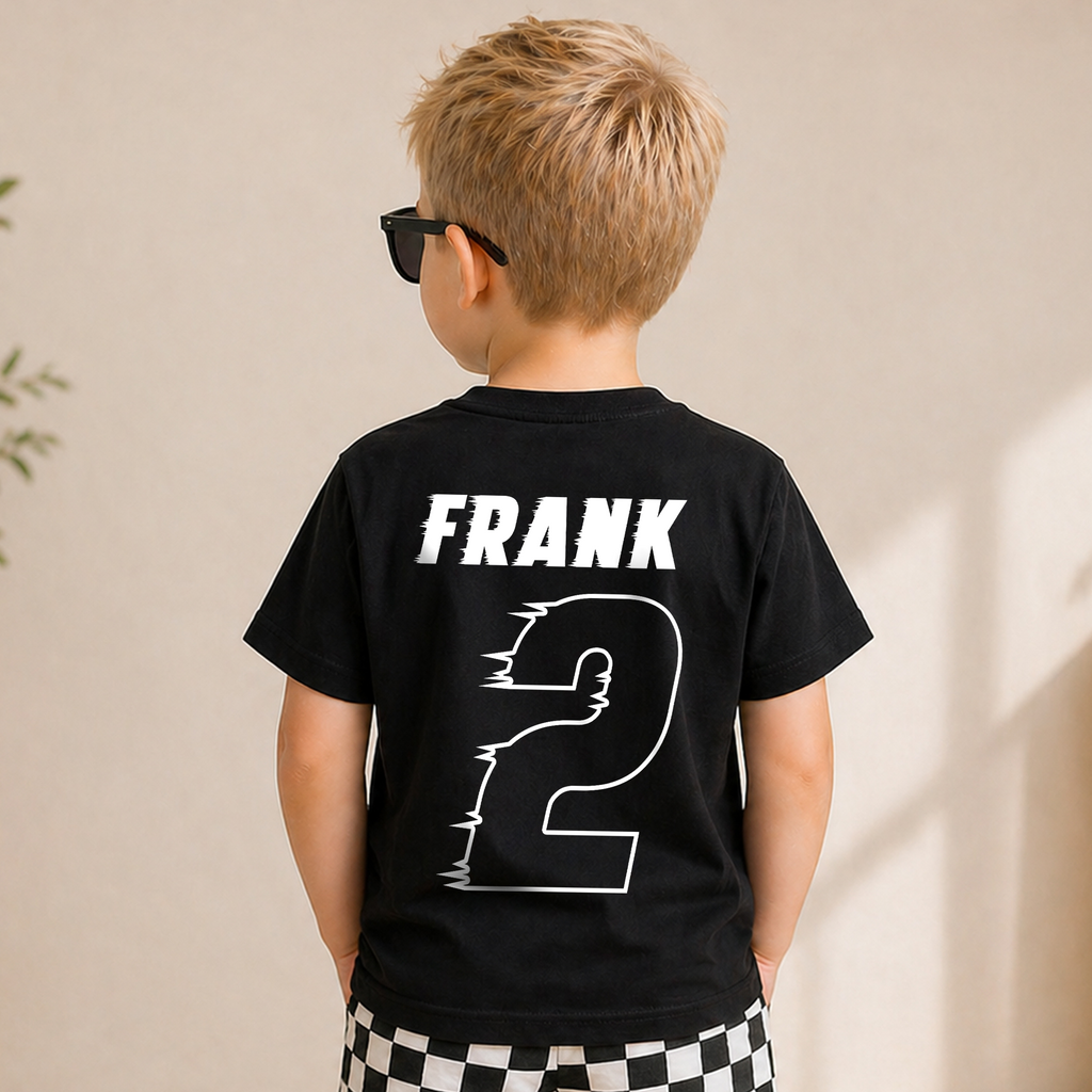 Custom Name Racing 2nd Birthday Shirt Boy, 2 Fast — product view 6