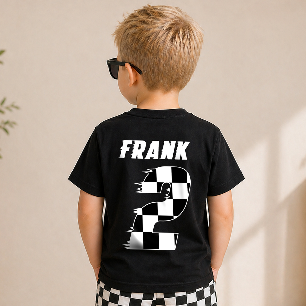 Custom Racing 2nd Birthday Shirt Boy, Two Fast 2 Curious — product view 6