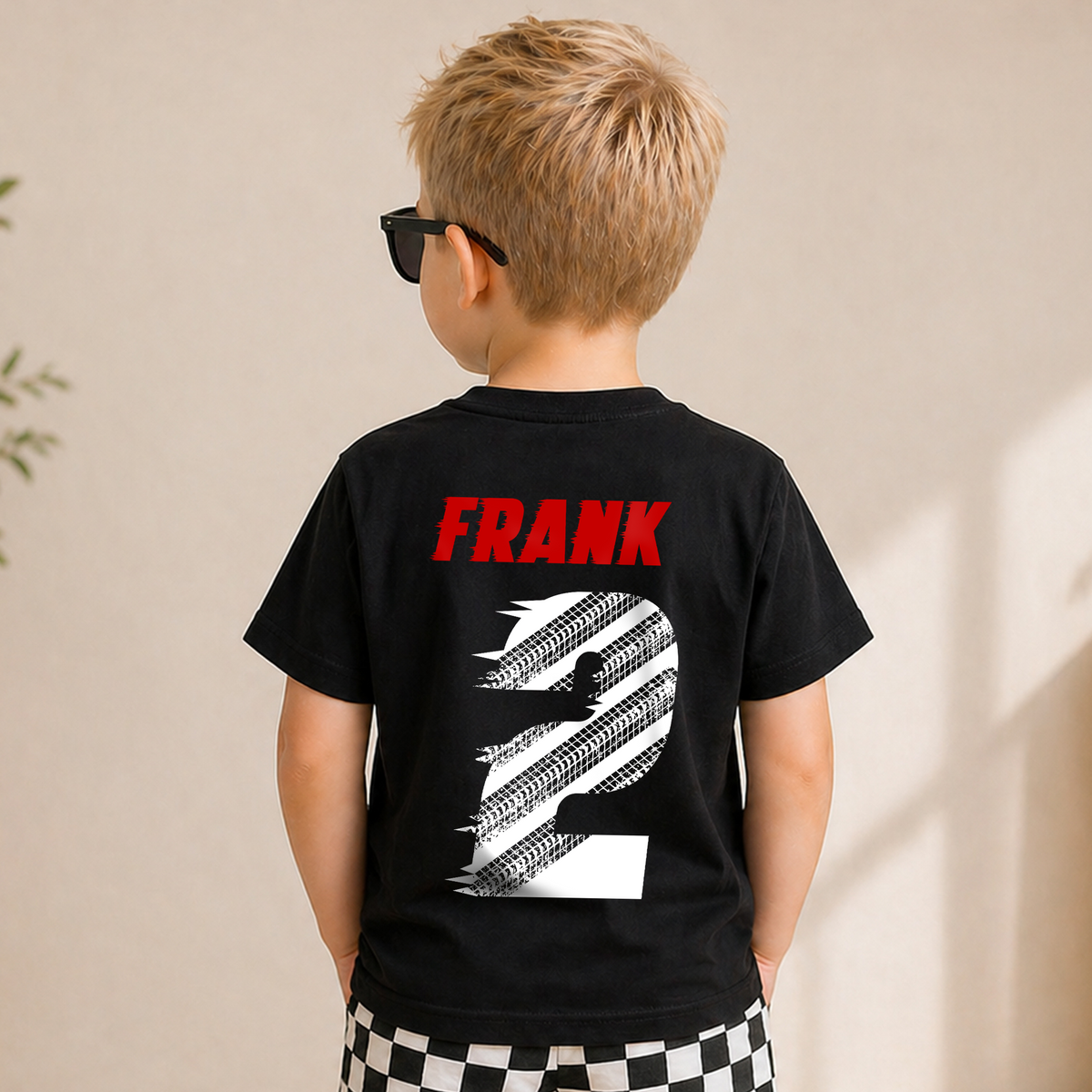 Boys Custom Racing 2nd Birthday Shirt Boy, Two Fast — product view 6
