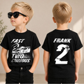 Toddler Personalized Racing 2nd Birthday Shirt Boy — product view 1