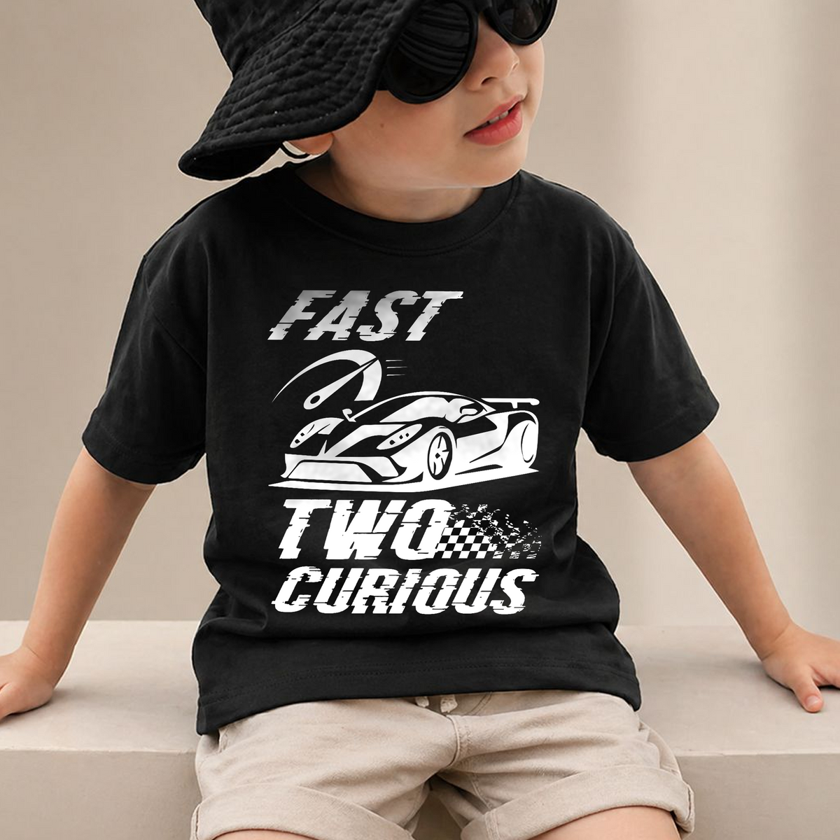 Toddler Personalized Racing 2nd Birthday Shirt Boy — product view 2