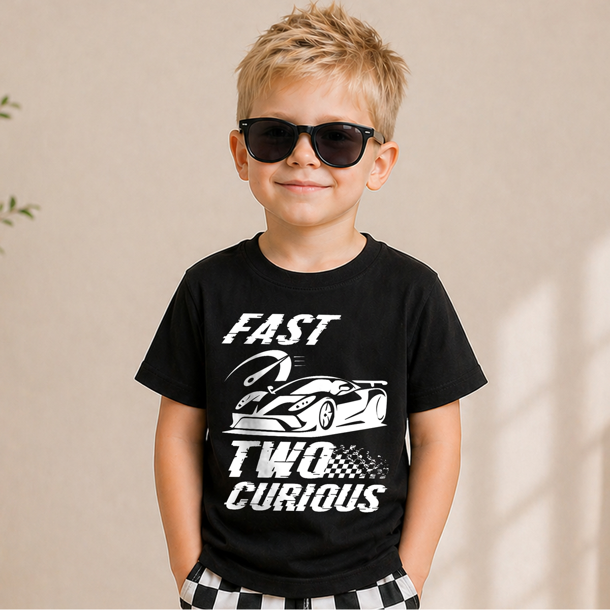 Toddler Personalized Racing 2nd Birthday Shirt Boy — product view 5