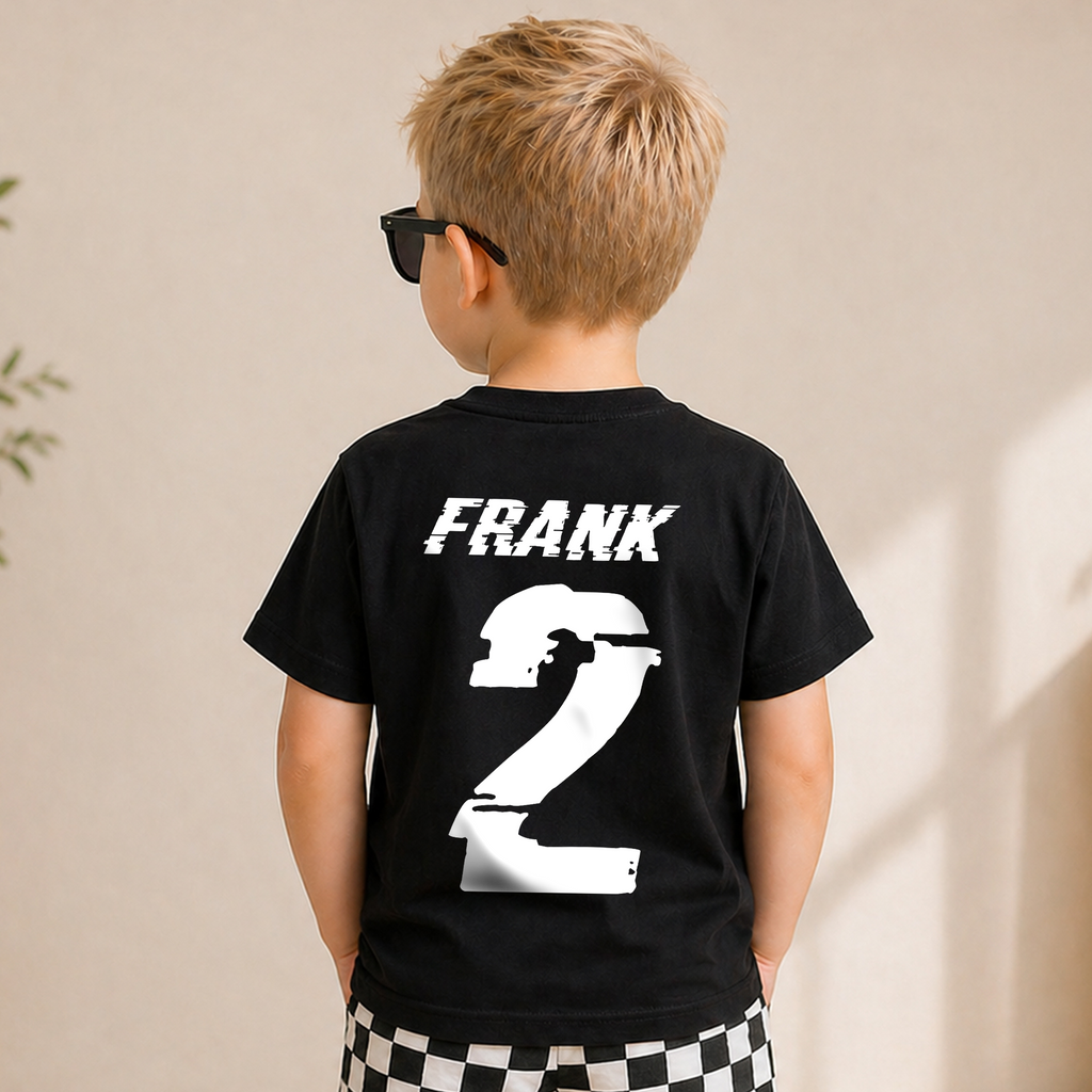 Toddler Personalized Racing 2nd Birthday Shirt Boy — product view 6