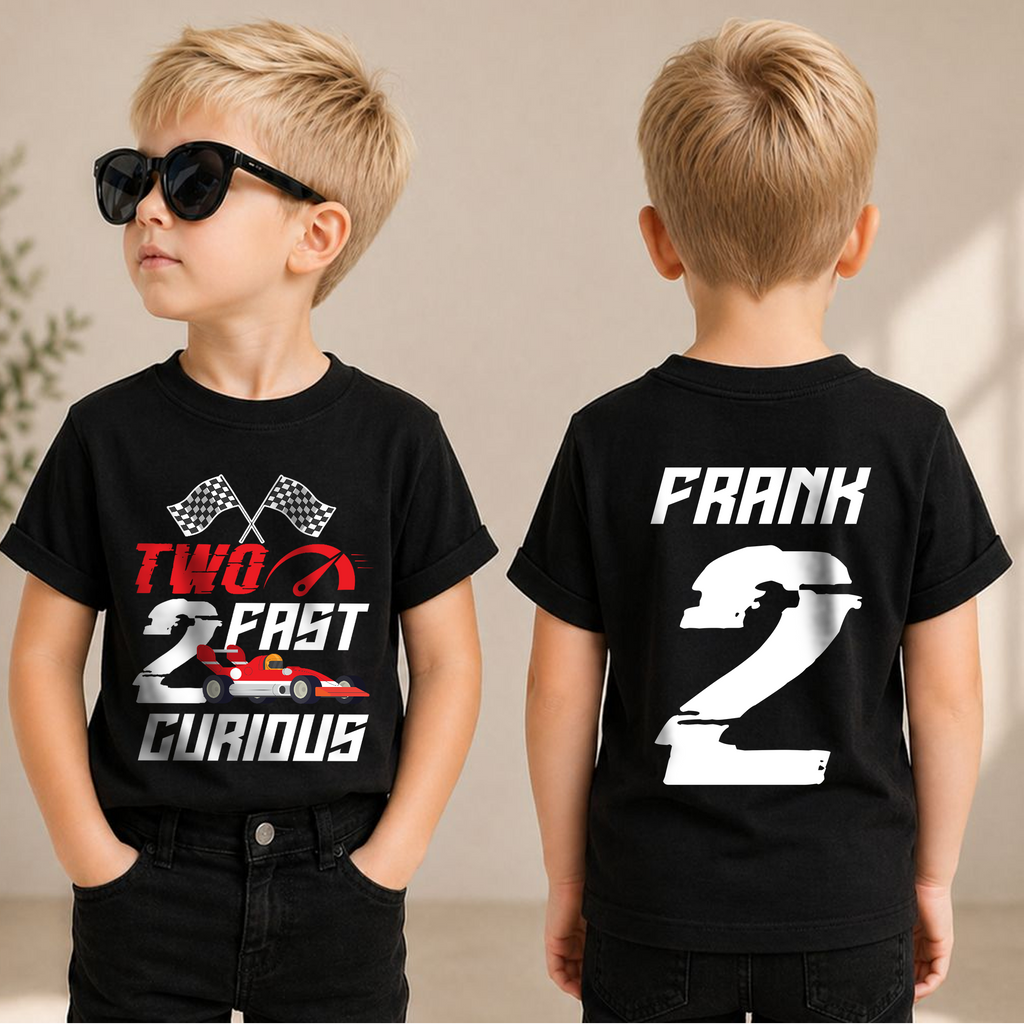 Personalized Two Fast 2 Curious Birthday Shirt for Boys — product view 1