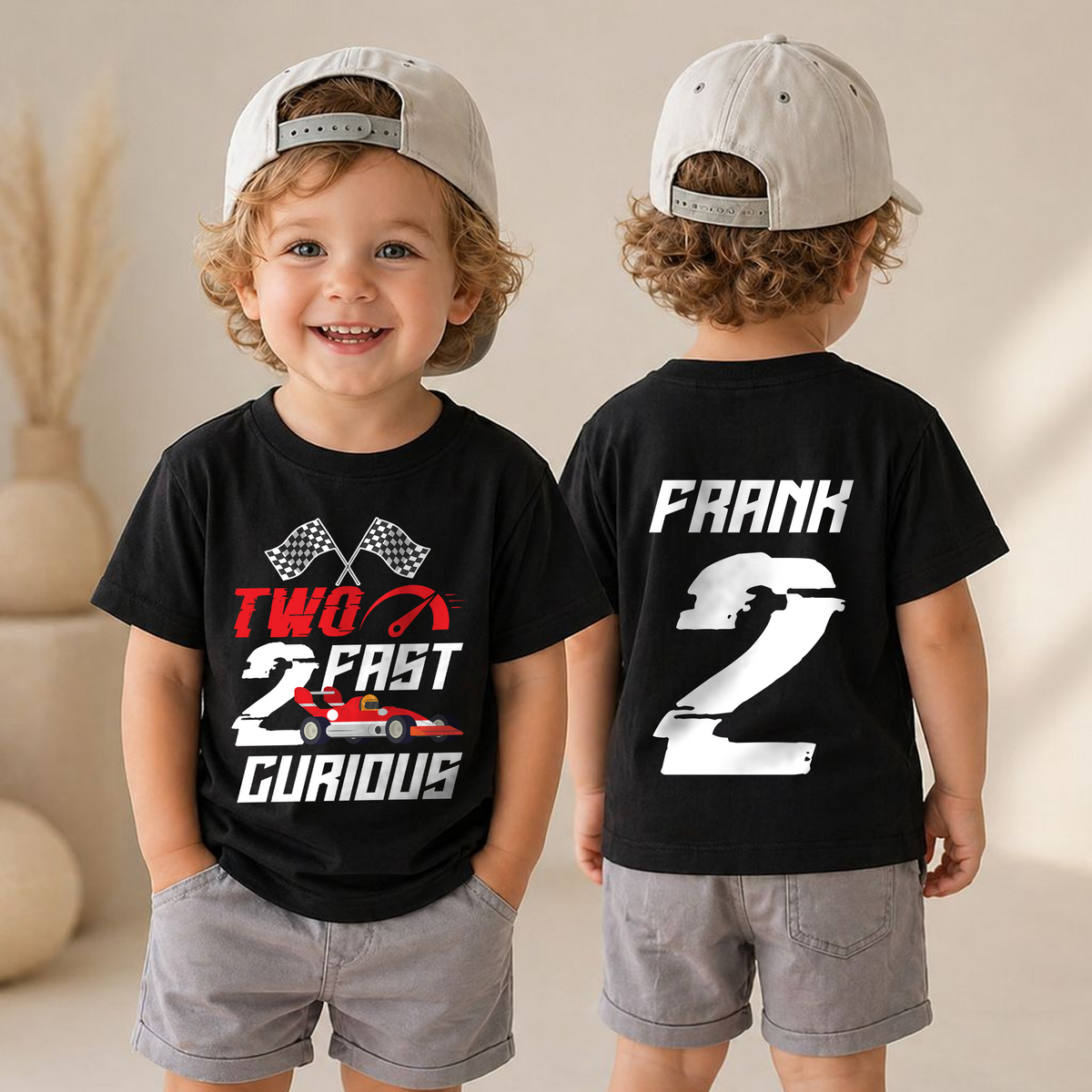 Personalized Two Fast 2 Curious Birthday Shirt for Boys — product view 4