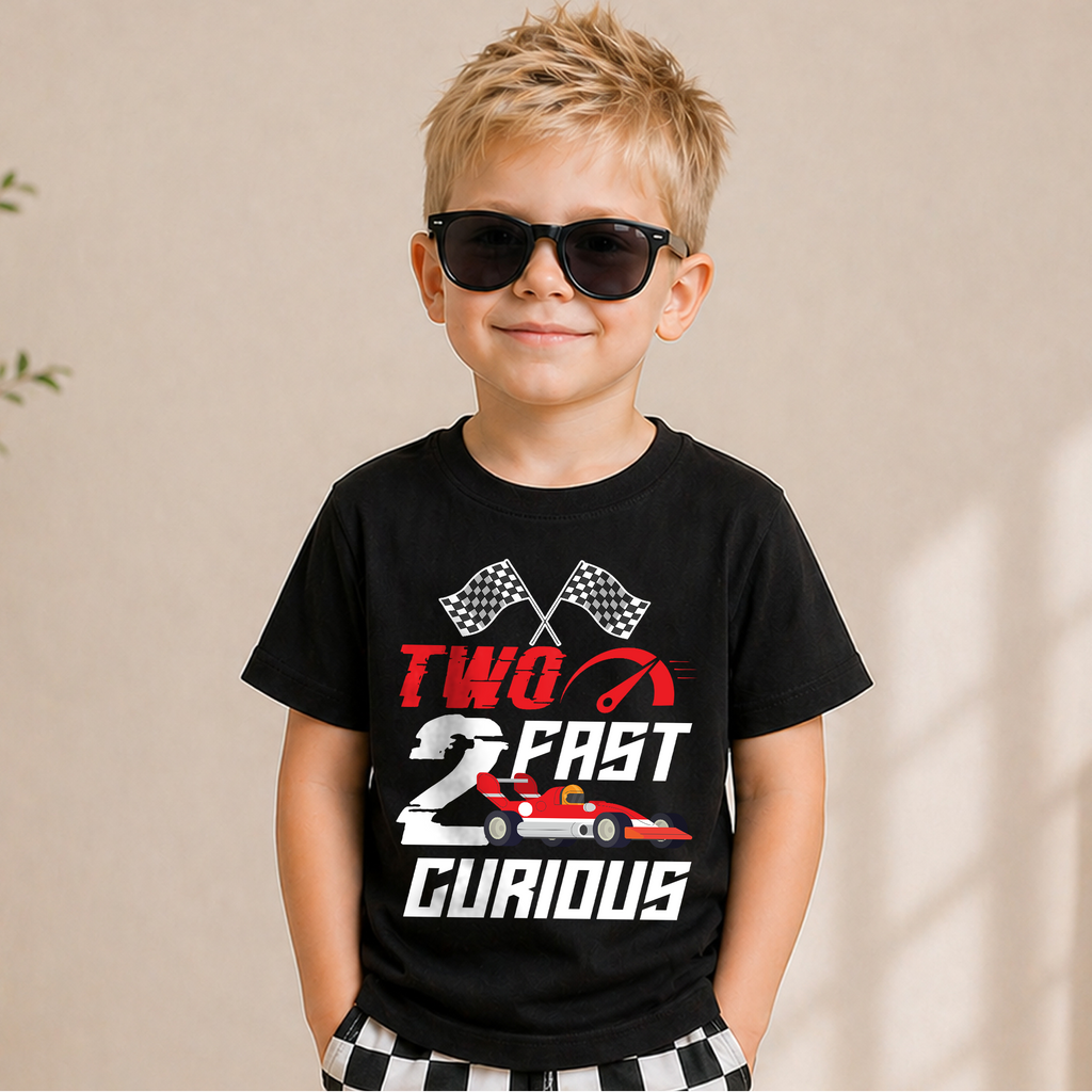 Personalized Two Fast 2 Curious Birthday Shirt for Boys — product view 5
