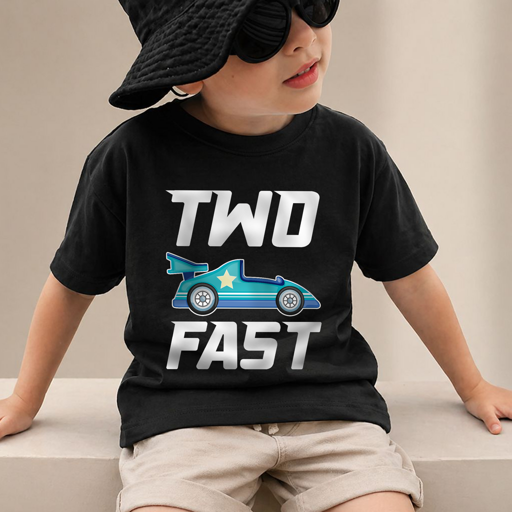 Custom TWO FAST Birthday Shirt for Boys, Racing — product view 2