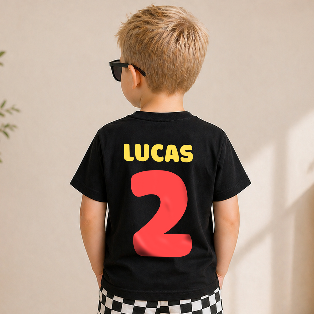 Personalized Chugga Chugga Two Two 2nd Birthday Shirt for Boys — product view 6
