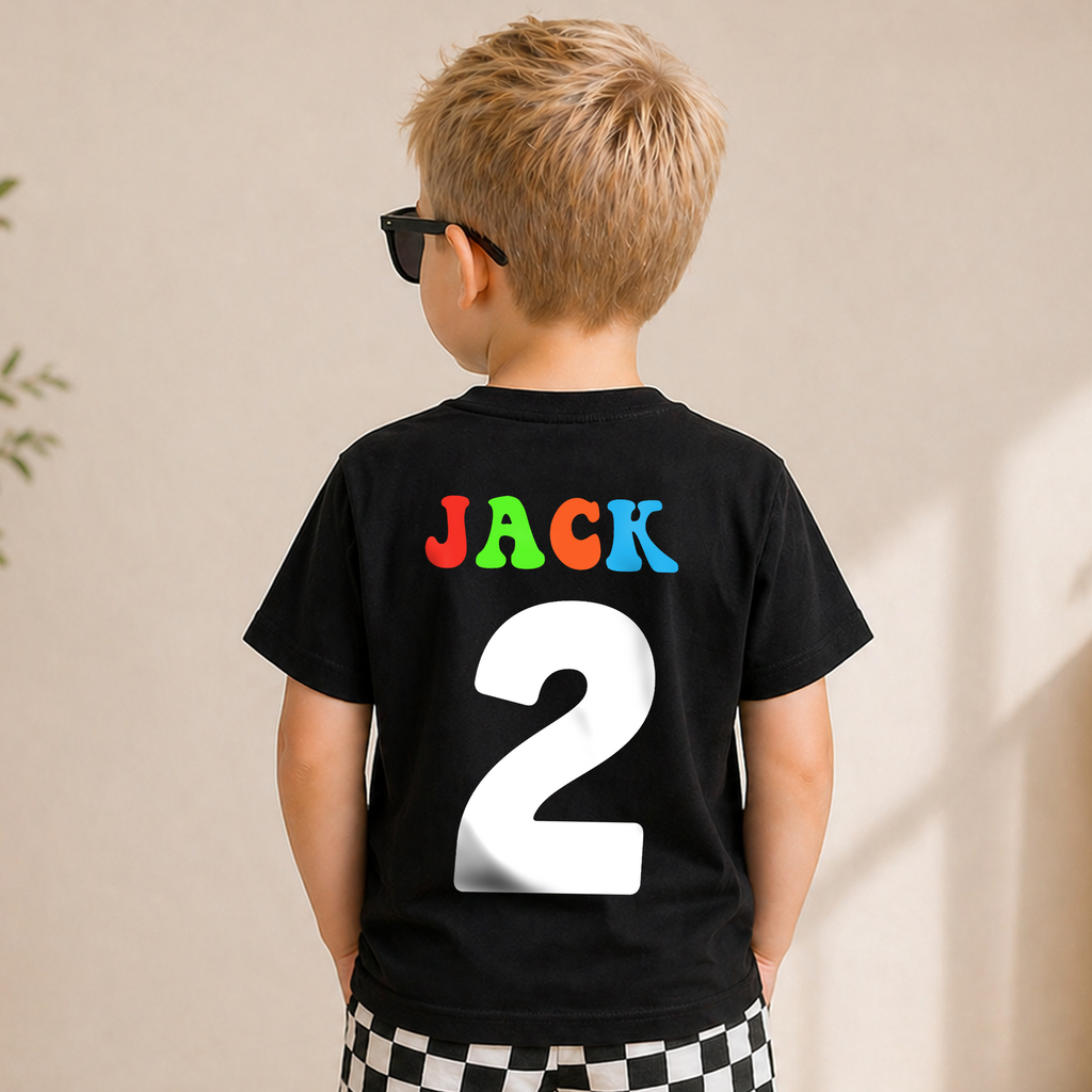 Custom Name Chugga Chugga Two Two 2nd Birthday Shirt — product view 6