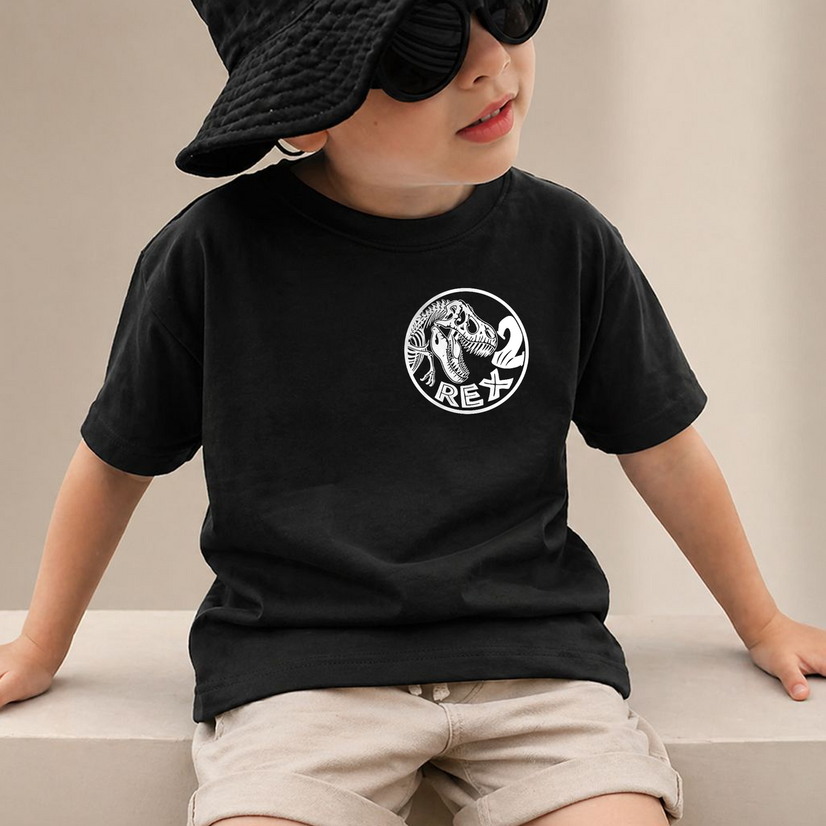 Personalized Rawr I'm 2 2nd Birthday Shirt for Boys, Dinosaur — product view 2