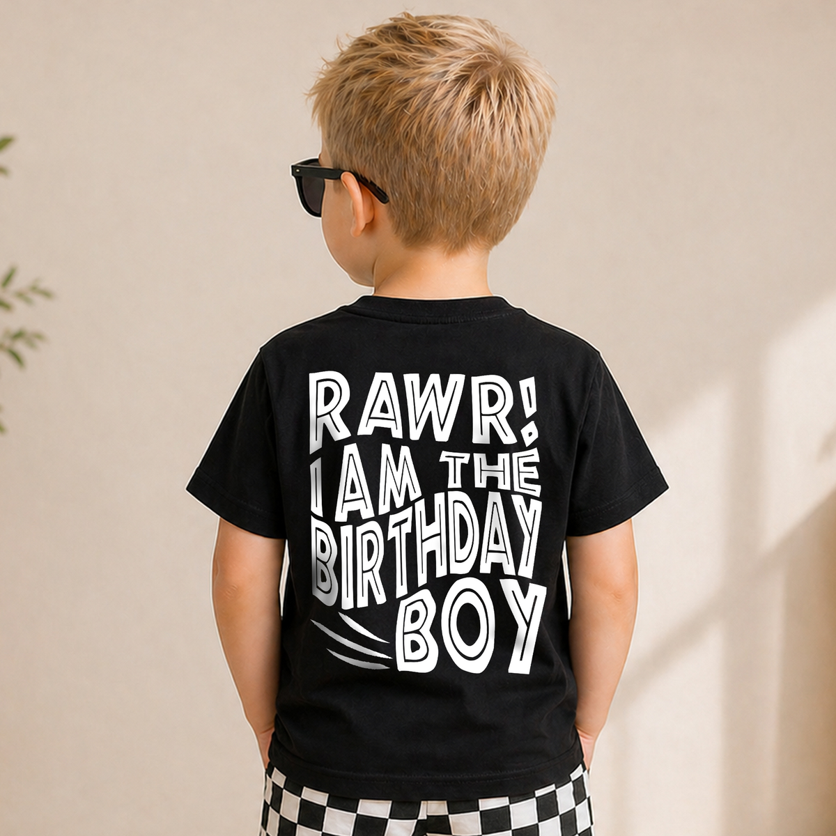 Personalized Rawr I'm 2 2nd Birthday Shirt for Boys, Dinosaur — product view 6