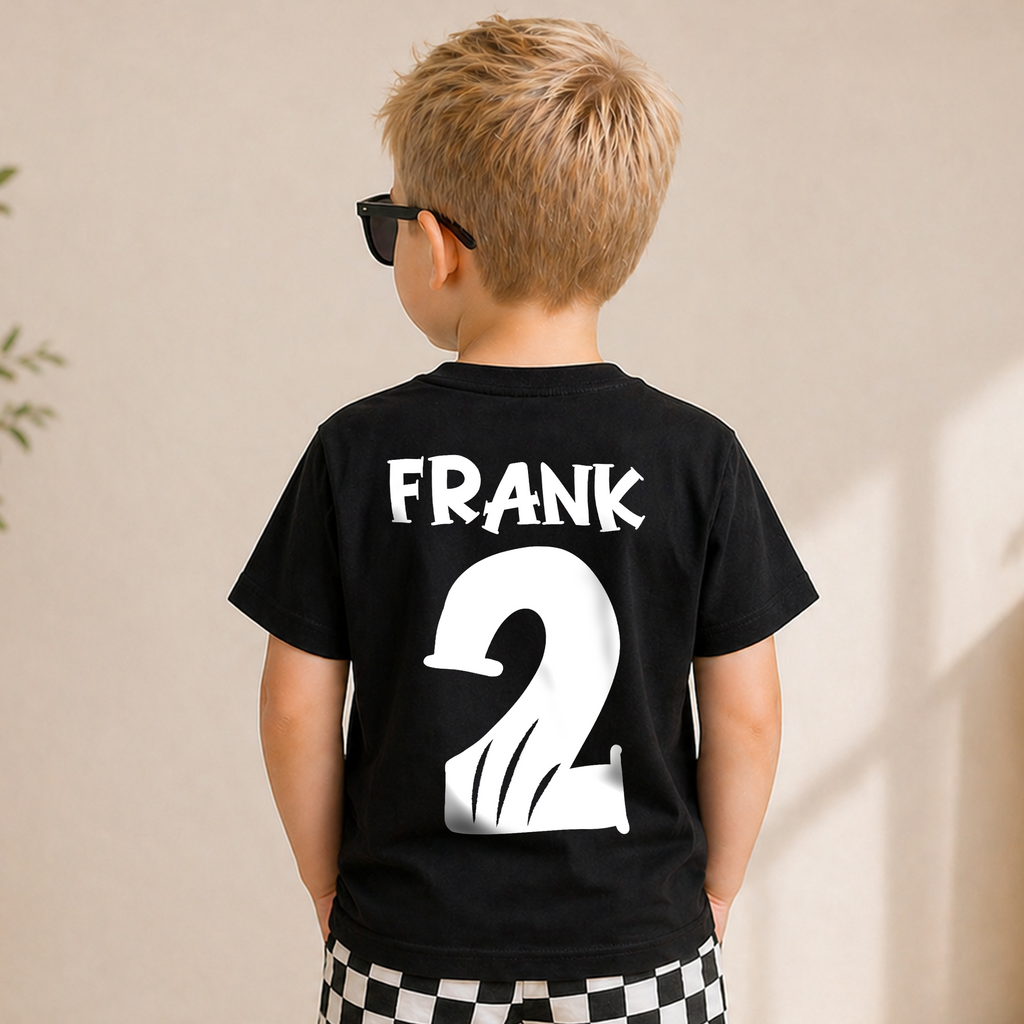 Custom Name Two Rex 2nd Birthday Shirt for Boys — product view 6