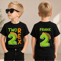 Boys Personalized Two Rex 2nd Birthday Shirt for Boys — product view 1