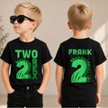Personalized Dinosaur 2nd Birthday Shirt Boy, Two Rex — product view 1
