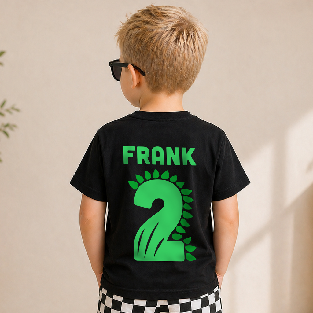 Personalized Dinosaur 2nd Birthday Shirt Boy, Two Rex — product view 6