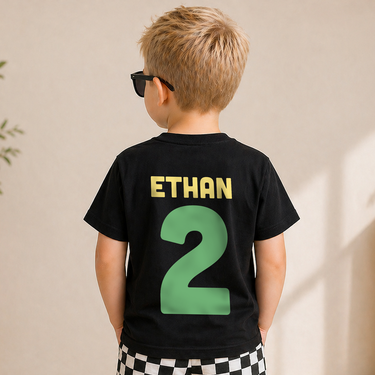 Custom Name Dinosaur 2nd Birthday Shirt Boy, Rawr I'm 2 — product view 6