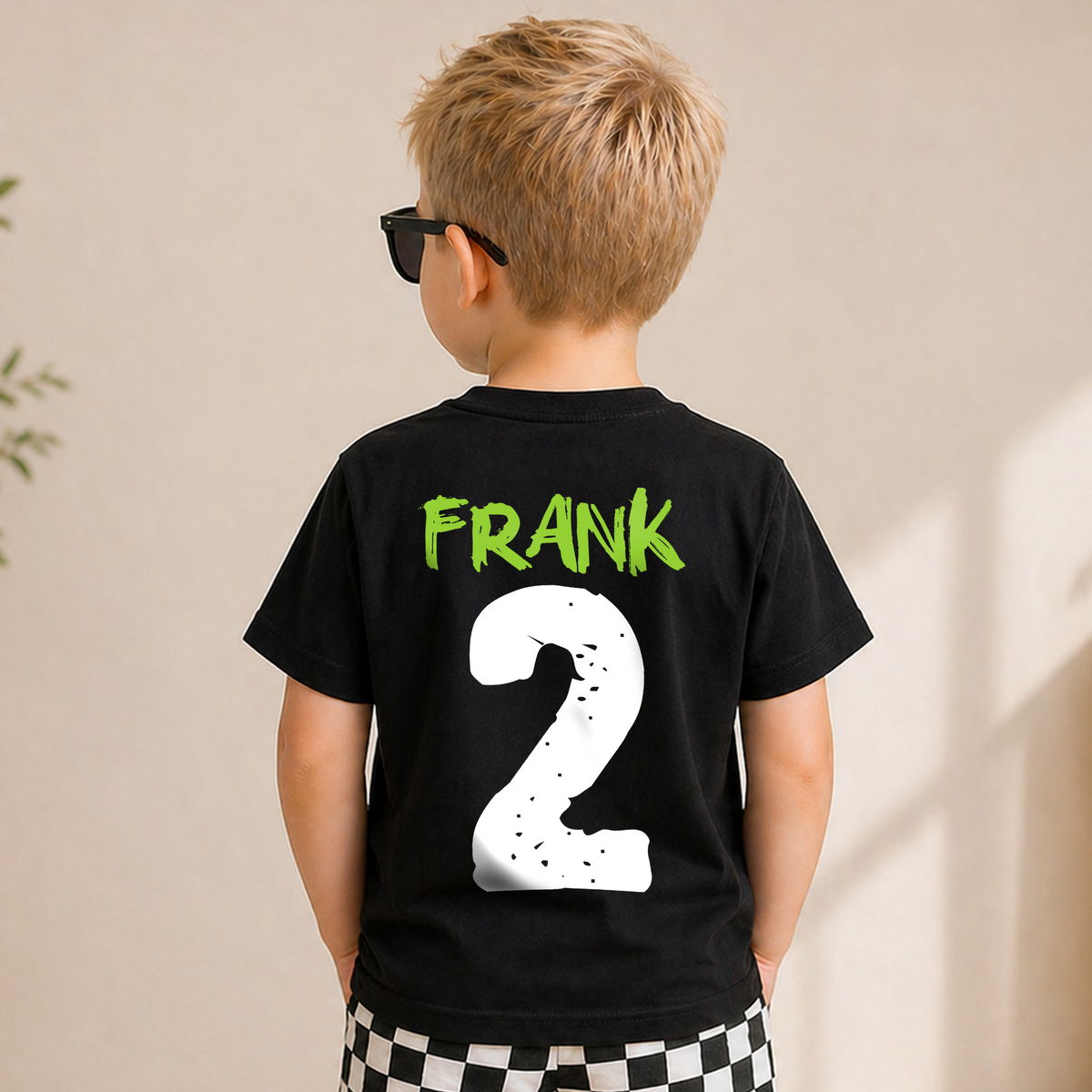 Toddler Personalized Dinosaur 2nd Birthday Shirt Boy, Rawr I'm 2 — product view 6