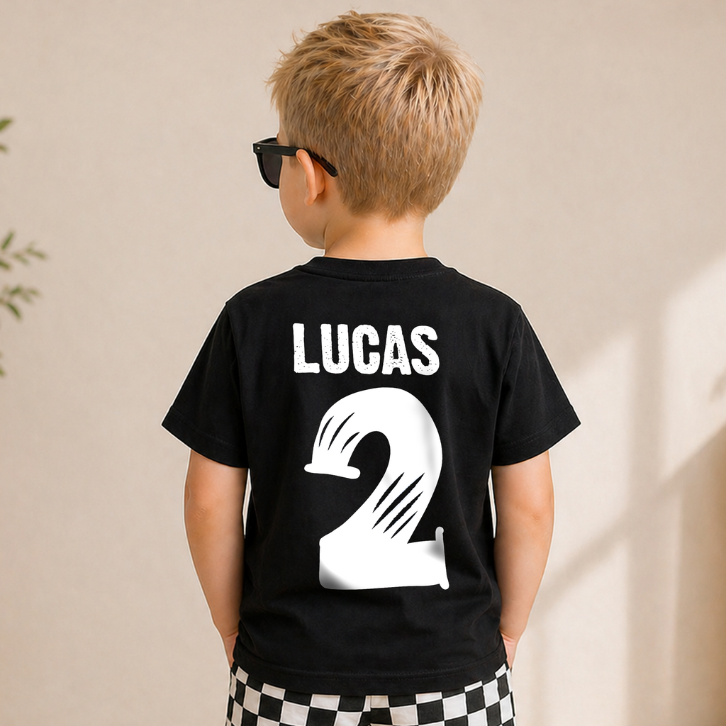 Personalized Rawr I'm 2 Birthday Shirt for Boys, Dinosaur — product view 6