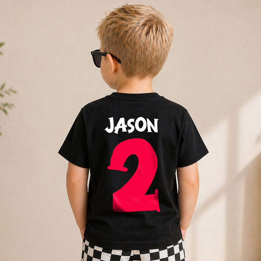 Custom Name Rawr I'm 2 Birthday Shirt for Boys, Dinosaur — product view 6