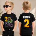 Custom Two Rex Birthday Shirt for Boys, Dinosaur — product view 1