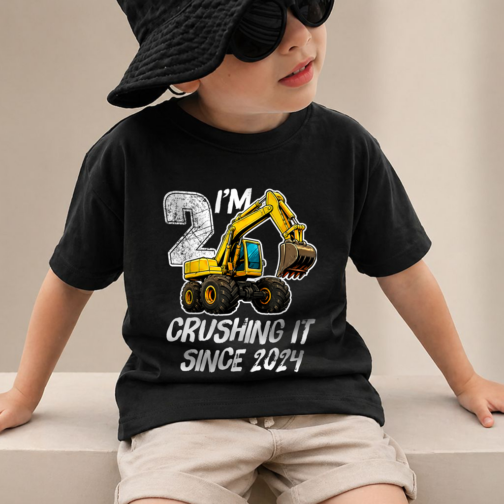 Boys Personalized I'm 2 Crushing It Birthday Shirt for Boys — product view 2