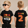 Custom Name Born Two Be Wild 2nd Birthday Shirt for Boys — product view 1