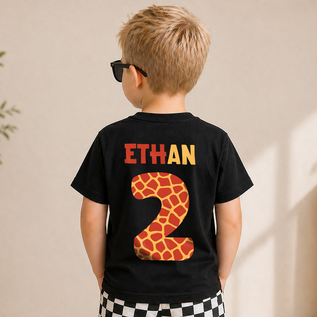 Custom Name Born Two Be Wild 2nd Birthday Shirt for Boys — product view 6