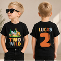 Boys Custom Two Wild 2nd Birthday Shirt for Boys — product view 1
