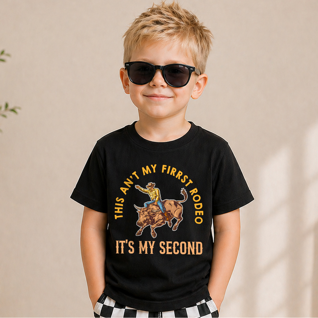Personalized My Second Rodeo 2nd Birthday Shirt for Boys, Custom Name — product view 6