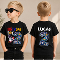 Boys Custom Space 2nd Birthday Shirt, Custom Name — product view 3